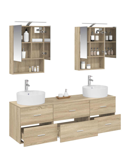 Set di mobili per il bagno 5 pcs Rovere Sonoma