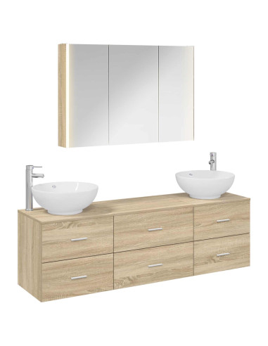 Set di mobili per il bagno 4 pcs Rovere Sonoma