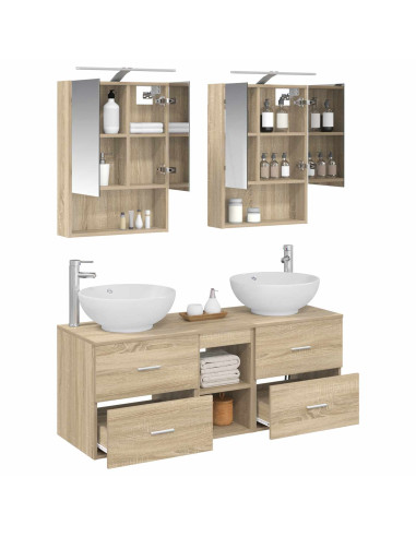 Set di mobili per il bagno 5 pcs Rovere Sonoma