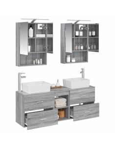 Set di mobili per il bagno 5 pcs Sonoma grigio 2
