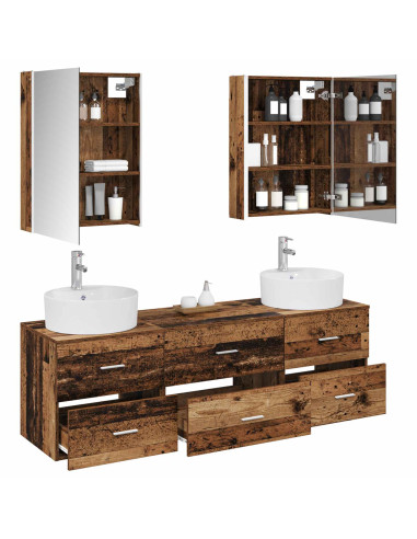 Set di mobili per il bagno 5 pcs Legno antico