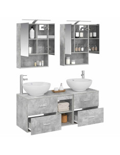Set di mobili per il bagno 5 pcs Grigio Cemento 2