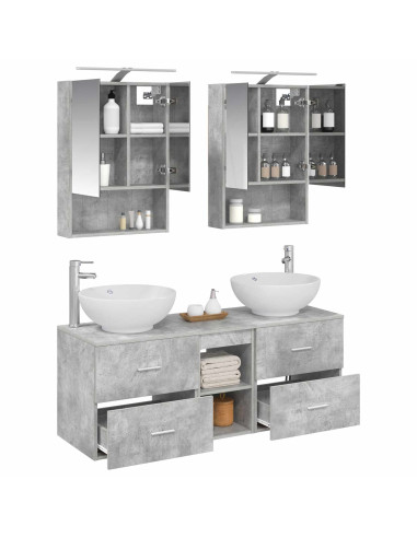 Set di mobili per il bagno 5 pcs Grigio Cemento