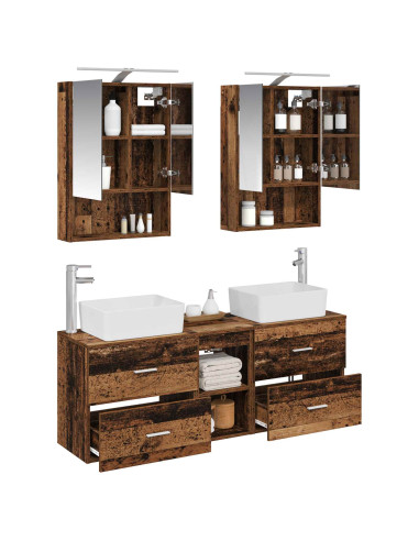 Set di mobili per il bagno 5 pcs Legno antico