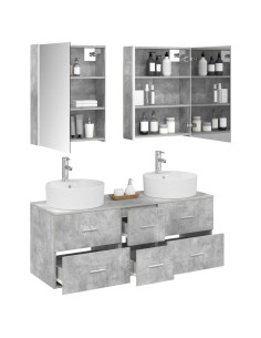 Set di mobili per il bagno 5 pcs Grigio Cemento 2