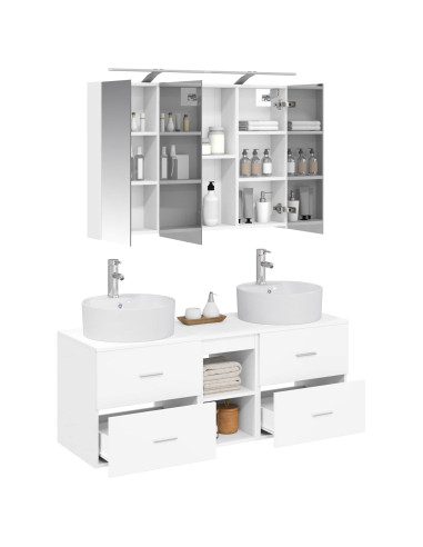 Set di mobili per il bagno 4 pcs Bianco