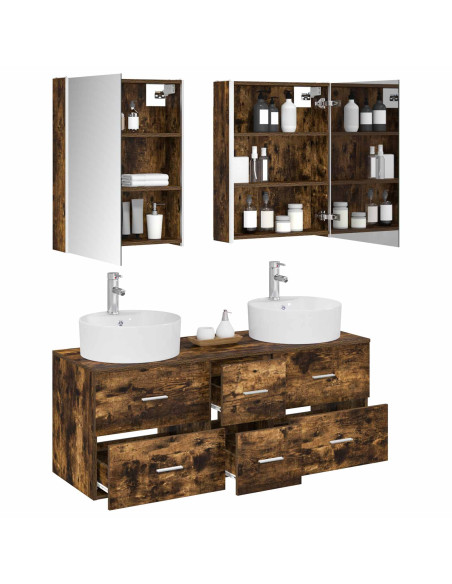 Set di mobili per il bagno 5 pcs Rovere Fumo