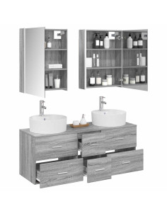 Set di mobili per il bagno 5 pcs Sonoma grigio 2