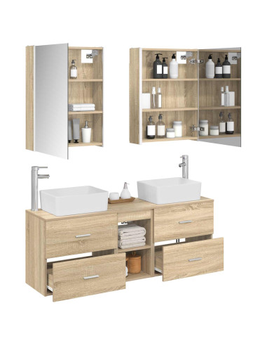Set di mobili per il bagno 5 pcs Rovere Sonoma