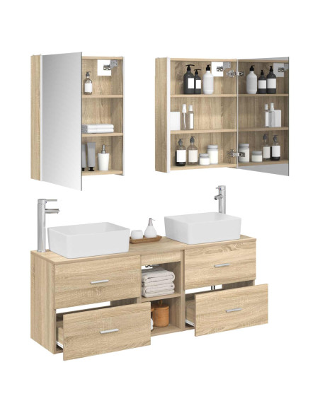 Set di mobili per il bagno 5 pcs Rovere Sonoma