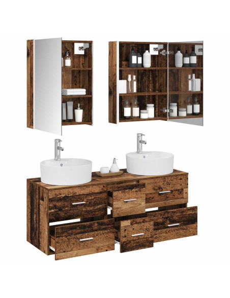 Set di mobili per il bagno 5 pcs Legno antico