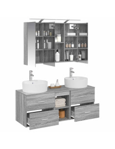Set di mobili per il bagno 4 pcs Sonoma grigio 2