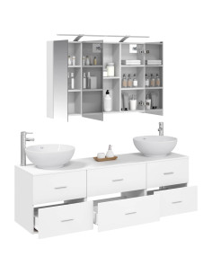 Set di mobili per il bagno 4 pcs Bianco 2