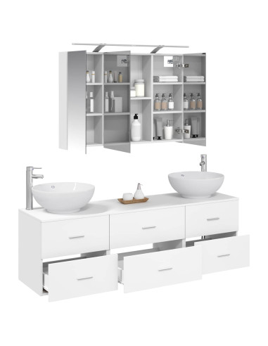 Set di mobili per il bagno 4 pcs Bianco