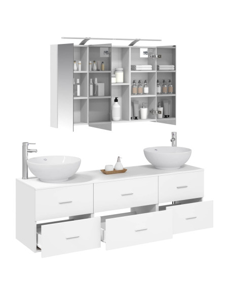Set di mobili per il bagno 4 pcs Bianco