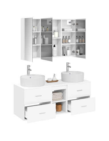 Set di mobili per il bagno 4 pcs Bianco