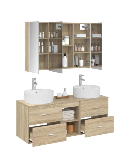 Set di mobili per il bagno 4 pcs Rovere Sonoma