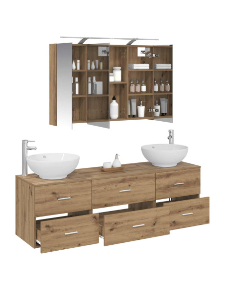 Set di mobili per il bagno 4 pcs Rovere Artigianale