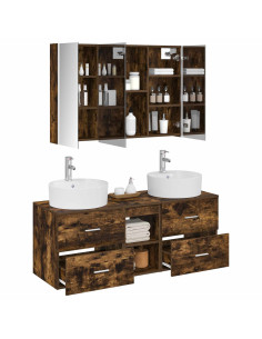 Set di mobili per il bagno 4 pcs Rovere Fumo 2