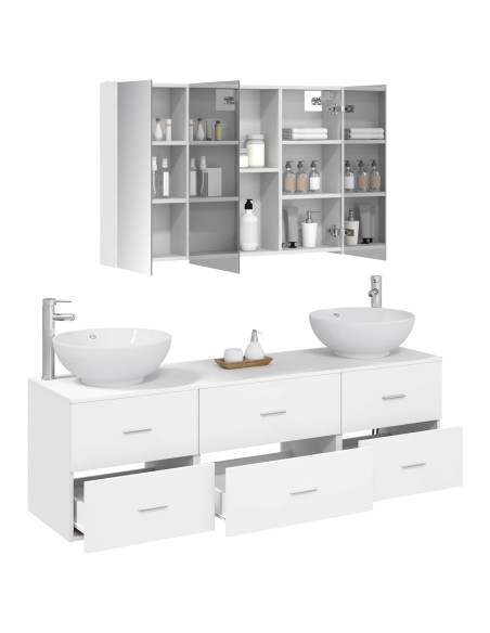 Set di mobili per il bagno 4 pcs Bianco