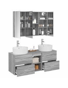 Set di mobili per il bagno 4 pcs Sonoma grigio 2