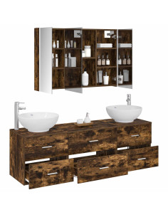 Set di mobili per il bagno 4 pcs Rovere Fumo 2