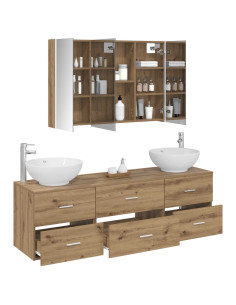 Set di mobili per il bagno 4 pcs Rovere Artigianale 2