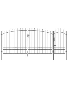 Cancello da giardino Woerden Grigio 195 x 500 cm Acciaio 2