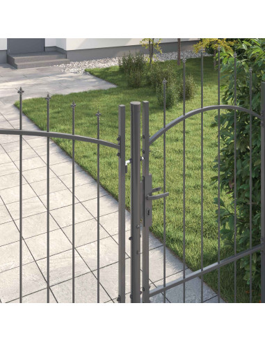 Cancello da giardino Woerden Grigio 195 x 500 cm Acciaio
