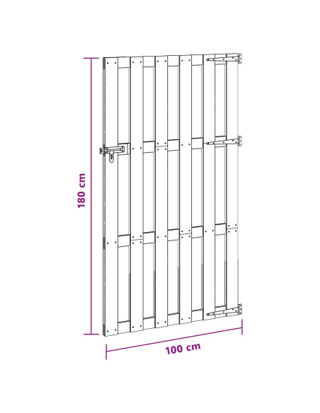 Cancello da giardino 100 x 180 cm WPC e Alluminio Marrone