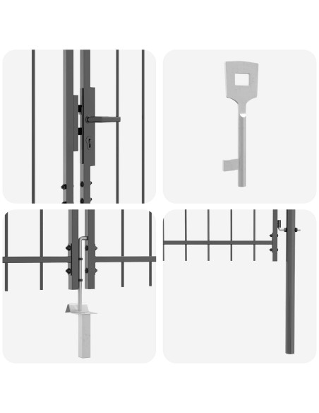 Cancello da giardino Woerden Grigio 195 x 500 cm Acciaio