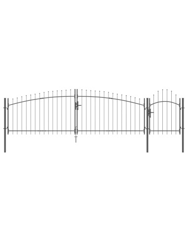 Cancello da giardino Woerden Grigio 125 x 500 cm Acciaio
