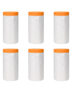 Telo per polvere con nastro adesivo 6 pcs 140 x 3300 cm HDPE 2