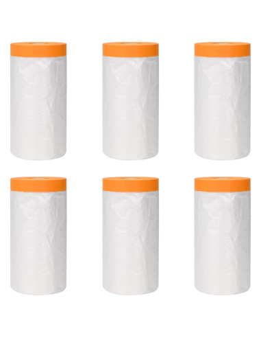 Telo per polvere con nastro adesivo 6 pcs 140 x 3300 cm HDPE