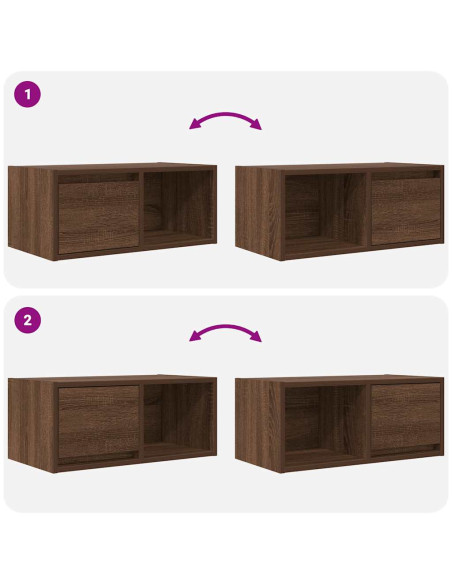 Mobili TV 2 pz Rovere Marrone 60x31x25,5 cm Legno Multistrato