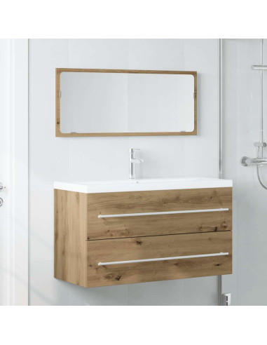 Set Mobili da Bagno 2 pz Rovere Artigianale Legno Multistrato