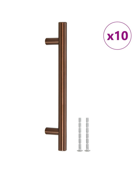 Maniglie per Mobili 10pz Bronzo 128mm in Acciaio Inox