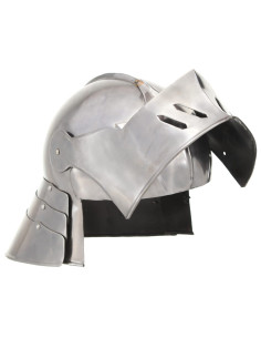 Elmo da Cavaliere Medievale Antico LARP in Acciaio Argento