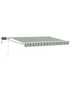 Tenda retrattile manuale con LED Verde e Bianco 3,5 x 2 m