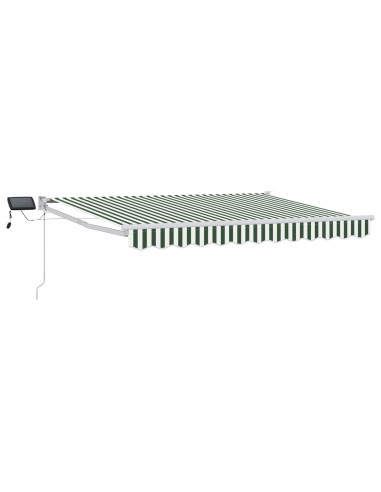 Tenda retrattile manuale con LED Verde e Bianco 3,5 x 2 m
