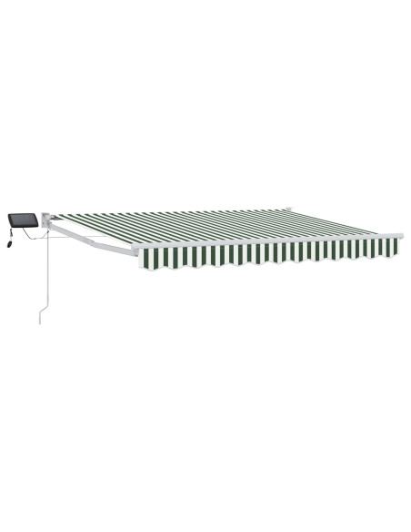 Tenda retrattile manuale con LED Verde e Bianco 3,5 x 2 m