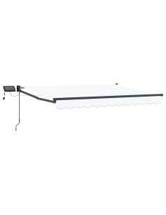 Tenda retrattile manuale con LED Bianco e Antracite 3 x 2 m