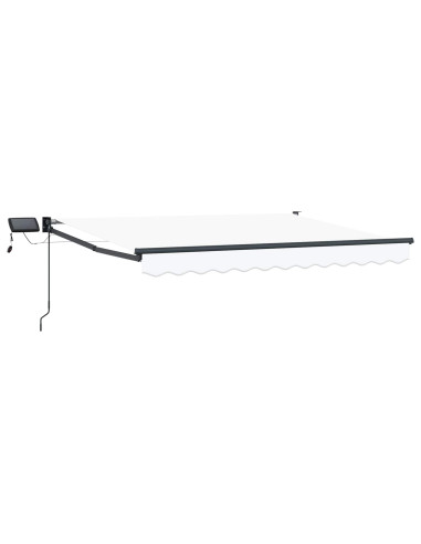 Tenda retrattile manuale con LED Bianco e Antracite 3 x 2 m