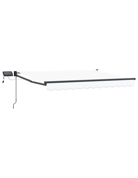 Tenda retrattile manuale con LED Bianco e Antracite 3 x 2 m