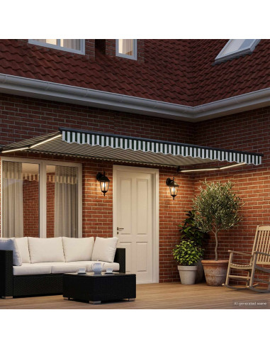 Tenda retrattile manuale con LED 4 x 2 m