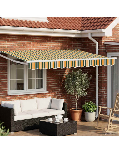 Tettuccio Elettrico Retrattile Verde e Giallo 2,5 x 2 m