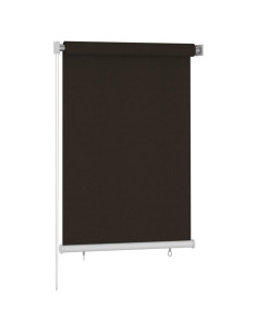 Tenda a Rullo per Esterni 100x140 cm Marrone HDPE