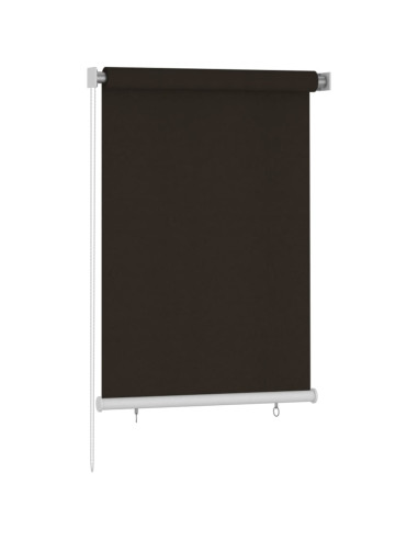 Tenda a Rullo per Esterni 100x140 cm Marrone HDPE