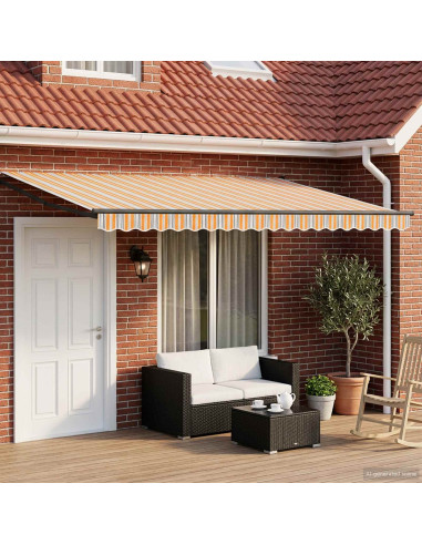 Tenda retrattile manuale con LED 5 x 3 m