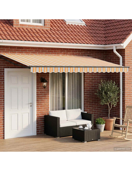 Tenda retrattile manuale con LED 5 x 3 m